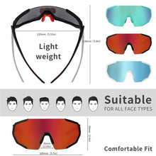 Load image into Gallery viewer, WEST BIKING Professional Polarized 3 Lens Cycling Glasses MTB Road Bike Sport Sunglasses Bike Eyewear UV400 Bicycle Goggles