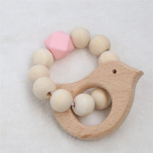 Load image into Gallery viewer, Modern Baby Silicone Wooden Nursing Bracelets Wood Teether Silicone Beads Teething Wood Rattles Toys for Baby
