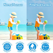Load image into Gallery viewer, Kids Sunglasses Polarized with Strap for Girls Boys TPEE Flexible Frame UV400 Sun Glasses for Baby Toddler kids 0-2 and 2-8
