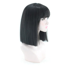 Load image into Gallery viewer, Synthetic Hair Short Wig With Bangs Cosplay Wigs For Women Straight Bob Wig Korean Pink Red Brown Blue Green White Purple Grey