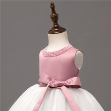 Load image into Gallery viewer, Luxury Designer Handmade Pink Dress for First Birthday Party Girl Baby Clothing Ball Toddler Girls Dress