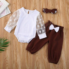 Load image into Gallery viewer, Newborn Baby Girl Two Pieces Set Long Sleeve Top Pant Headband Clothing Sets Perfect Gift For Kids