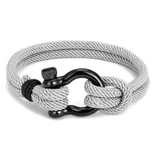 Load image into Gallery viewer, Modern Elegant Rope Luxury Navy Style Camping Bracelet For Men And Women With Black Stainless Steel New Fashion
