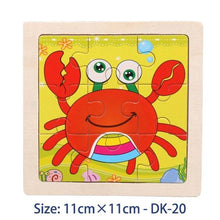 Load image into Gallery viewer, 38 Style Cartoon Wooden Puzzle Children Animal/ Vehicle Toy For 2-6 Year Baby Early Educational Toys for Kids