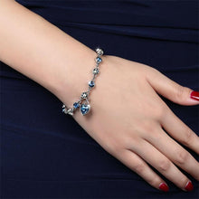 Load image into Gallery viewer, Modern Genuine 925 Sterling Silver Heart Elegant Luxury Bracelets For Women Blue Sapphire Tanzanite Chain Bracelet Trendy Wedding Gift Fine Jewelry