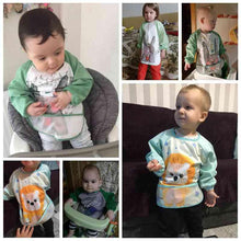 Load image into Gallery viewer, Cute Cartoon Print Baby Waterproof Long Sleeve Apron Children Feeding Smock Bib Baby Accessories