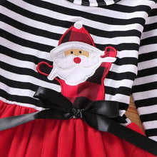 Load image into Gallery viewer, Newborn Baby Girls Long Sleeve Christmas Santa Striped Skirt Dress Outfits Unique Design