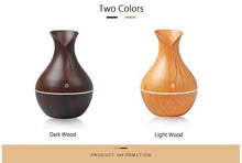 Load image into Gallery viewer, Essential Oil Diffuser 130ml Wood Grain Vase-Shaped Aromatherapy Cool Mist Humidifier With 7 Colors LED Lights & Waterless Auto Shut-Off For Home Office