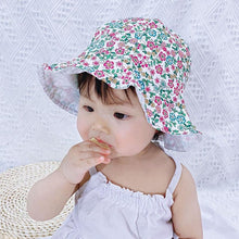 Load image into Gallery viewer, Modern Baby Girls Sun Hat Cotton Baby Hat Kids Child Cap Bowknot Flower Print Bucket Hat Double Sided