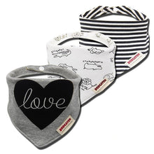 Load image into Gallery viewer, 3PCS Comfortable Waterproof Organic Cotton Baby Burp Cloth Bandanna Scarf Bibs For Newborn Baby Boy And Girl