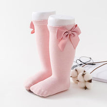 Load image into Gallery viewer, Baby Girls High Long Soft Cotton Lace Big Bow Knee Socks Toddlers Stretchable Material Excellent For Every Occasion
