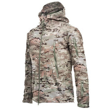 Load image into Gallery viewer, Men's Outdoor Soft Fleece Jacket Men's And Women's Jacket Unique Jackets For Men Windproof Waterproof Breathable Jacket Thermal Hooded Tactical Jacket Outdoor Camouflage Fleece Hooded Coat