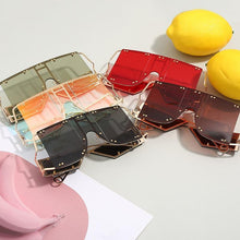 Load image into Gallery viewer, Luxury Modern NEW Fashion Square Oversized and Big Frame Woman and Ladies SunglasseBrand Metal Rivet Trend Unique Female Eyewear Wth UV 400 Protection