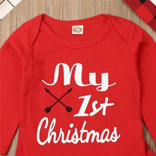 Load image into Gallery viewer, Casual New Baby Boy/Girl First Christmas printed Clothes Romper Trousers Hat Outfit Set