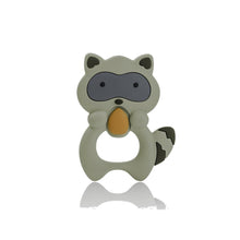 Load image into Gallery viewer, Silicone Raccoon Animal Cartoon Teether Food Grade Chewable Teething Toddle Safe For Baby And Perfect Gift For Babies