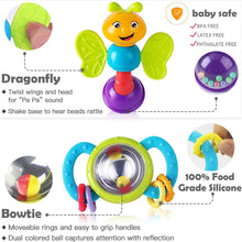 Load image into Gallery viewer, Baby Rattles Teether Shaker Grab and Spin Rattle Musical Toy Set Early Educational Toys For Baby