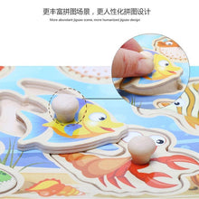 Load image into Gallery viewer, New Hand Grab Board Wooden Puzzle Toys for Children Cartoon Animal Fruit Kids Baby Early Educational Learning Toy