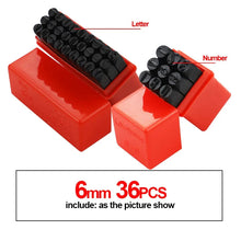 Load image into Gallery viewer, Letter & Number Stamp Punch Set - Hardened Steel for Metal, Wood, Leather (A-Z, 0-9)