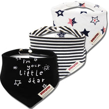 Load image into Gallery viewer, 3PCS Comfortable Waterproof Organic Cotton Baby Burp Cloth Bandanna Scarf Bibs For Newborn Baby Boy And Girl