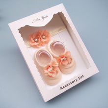 Load image into Gallery viewer, Baby Newborn Solid Color Lace Baby Bowknot Socks & Princess Cute Baby Socks Hair Band Set FOr Girls Baby In Modern Design