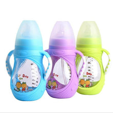 Load image into Gallery viewer, Infant Food Silicone Glass Feeding Bottle For Baby Feeding Bottle Children Drink Water to Feed Glass For Baby