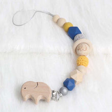 Load image into Gallery viewer, Modern Wood Pacifier Clip Chain Holder Nipples Pacifier Clips Pacifier Teether Teething Toy Cartoo Wooden Bracket For Pacifier For Kids