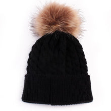 Load image into Gallery viewer, Infant Baby Boy Girl & Mom Winter Knit Warm Soft Beanie Hat Hairball Cap for Adult Children Family Matching Caps Hats