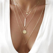 Load image into Gallery viewer, Modern Vintage Multilayer Crystal Gold Choker Pendant Necklace For Women Luxury Jewelry Perfect Gift Cool Style
