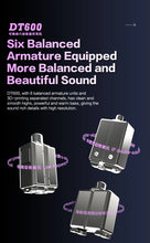 Load image into Gallery viewer, AUDIOSENSE DT600 HiFi Stereo 6BA IEMs with Detachable MMCX Cable 3D Printing Resin Shell Away from Bustle Immersed in Music