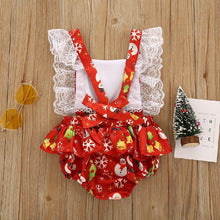 Load image into Gallery viewer, New Christmas Princess Set Newborn Baby Girls Suspender Dress Romper Bodysuit And Hairband Set