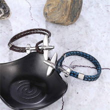 Load image into Gallery viewer, Stainless Steel Gold Aviation Airplane Anchor Bracelets For Men and Women In Retro Leather Bracelet Air Force Style Homme Jewelry Style