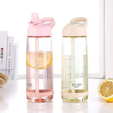 Load image into Gallery viewer, Portable Water Bottle With Straw Healthy Plastic Travel Drinkware Sports Shaker Drink Bottles For Kids