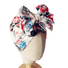 Load image into Gallery viewer, Luxury Modern Newborn Infant Baby Girl Boy and Mom Turban Hat Bows Flower Head Wrap Leopard Hat Cotton Cap For Parent-child