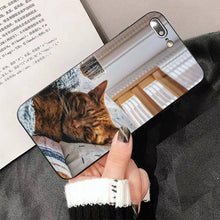 Load image into Gallery viewer, Cute Cat Black Phone Case For IPhone 13 8 7 6 6S Plus X 5 5S SE 2020 XR 11 Pro XS MAX Slim Fit Soft Print Design Flexible Silicone Cover For iPhone