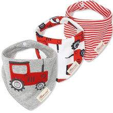 Load image into Gallery viewer, Moder 3PCS Baby Bibs Bandanna Lot Cotton Multi-style Triangle Cartoon For Infant Boys And Girls