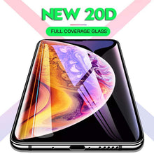 Load image into Gallery viewer, 20D Full Cover Tempered Glass For iPhone 11 12 13 mini Pro X XR XS Max Screen Protector For iPhone 6 7 8 Plus SE Protective Film HD Clear Easy Installation Frame 9H Hardness Bubble Free Anti-Scratch & Anti-Fingerprint