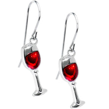 Load image into Gallery viewer, Stainless Steel Red Wine Glass Earrings