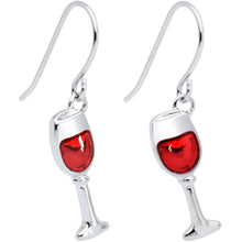 Load image into Gallery viewer, Stainless Steel Red Wine Glass Earrings