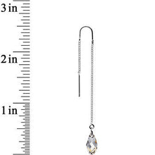 Load image into Gallery viewer, Handcrafted Silvery Threader Earrings Created with Crystals