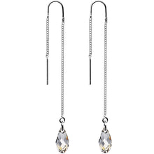 Load image into Gallery viewer, Handcrafted Silvery Threader Earrings Created with Crystals