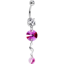 Load image into Gallery viewer, Handcrafted Pink Twist Drop Belly Ring Created with Crystals