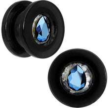 Load image into Gallery viewer, Slate Blue Gem Acrylic Plug Set Created with Crystals 14mm to 20mm