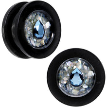 Load image into Gallery viewer, Slate Blue Gem Acrylic Plug Set Created with Crystals 14mm to 20mm