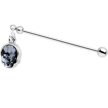Load image into Gallery viewer, Handmade Sugar Skull Industrial Barbell Created with Crystals 36mm