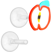 Load image into Gallery viewer, Handcrafted 1/4 5/16 Bioplast Juicy Apple Push In Cartilage Earring
