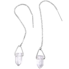 Load image into Gallery viewer, Handcrafted Clear Quartz 925 Sterling Silver Infinity Threader Earrings