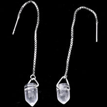 Load image into Gallery viewer, Handcrafted Clear Quartz 925 Sterling Silver Infinity Threader Earrings