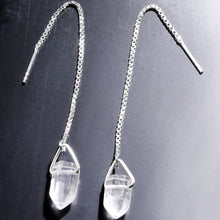 Load image into Gallery viewer, Handcrafted Clear Quartz 925 Sterling Silver Infinity Threader Earrings