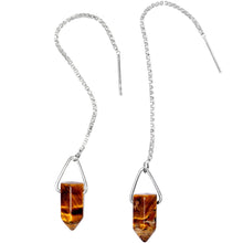 Load image into Gallery viewer, Handcrafted Tiger Eye 925 Sterling Silver Infinity Threader Earrings