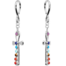 Load image into Gallery viewer, Handcrafted Steel Balanced Life Chakra Ankh Ear Weights